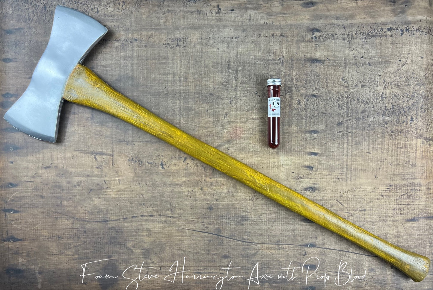 Steve Harrington Kit including Foam Steve Harrington Axe plus Prop Blood Vial