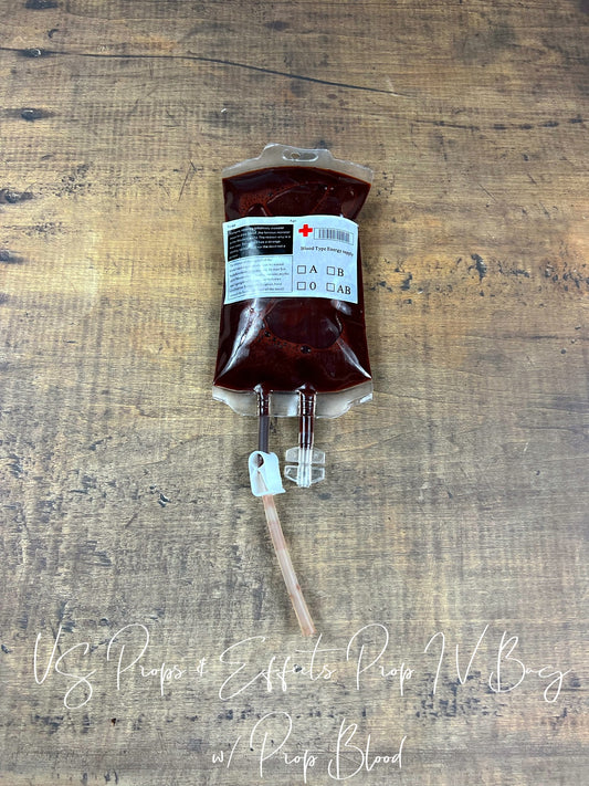 Prop IV Bag w/Prop Blood, Fake IV Bag w/Fake Blood, Nurse Doctor Props