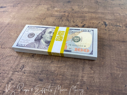 Movie Money- $100's Full Print – US Props & Effects